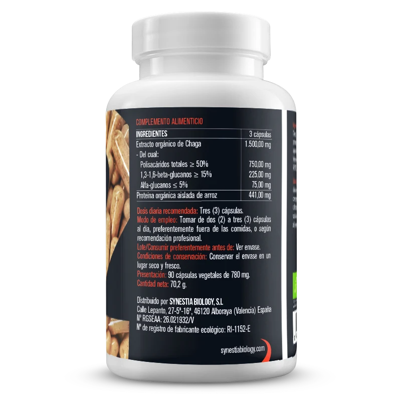 Chaga Synestia (90 cápsulas-780mg) - Imagen 3